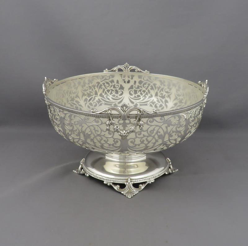George V Sterling Silver Serving Bowl - JH Tee Antiques