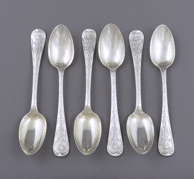 Set of 6 Canadian Silver Teaspoons - JH Tee Antiques