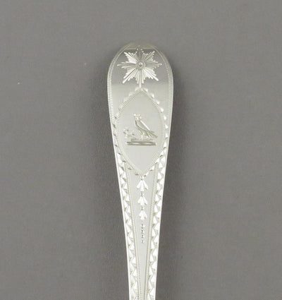 6 Edwardian Silver Dessert Spoons - JH Tee Antiques