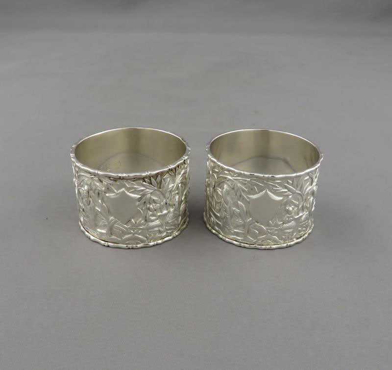 Pair of Chinese Export Silver Napkin Rings - JH Tee Antiques