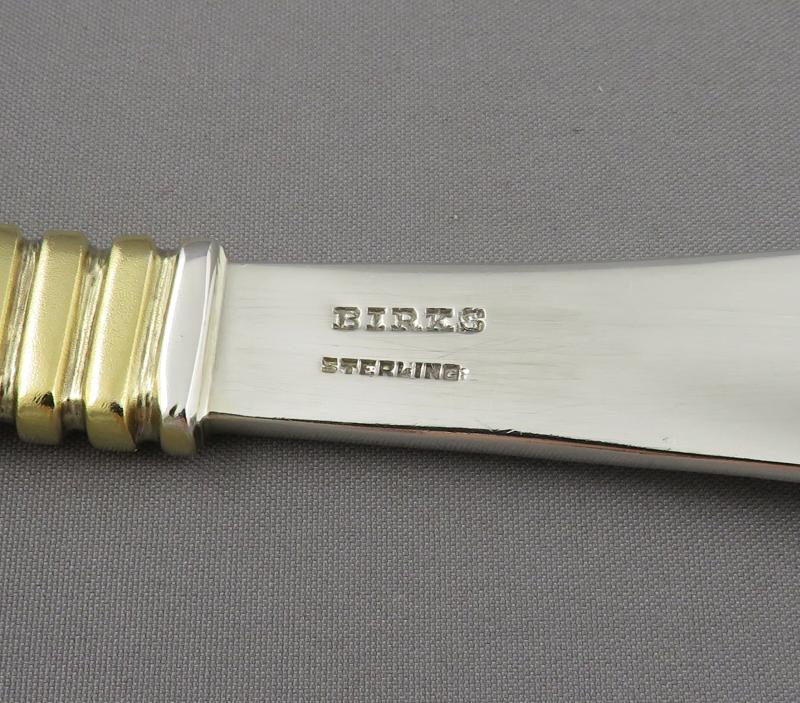 American Sterling Silver Gilt Asparagus Server - JH Tee Antiques