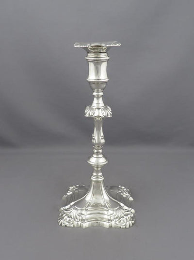 Pair of George III Silver Candlesticks - JH Tee Antiques