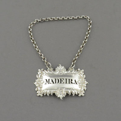 William IV Sterling Silver Madeira Label - JH Tee Antiques
