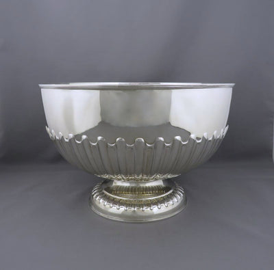 Edwardian Silver Punch Bowl - JH Tee Antiques