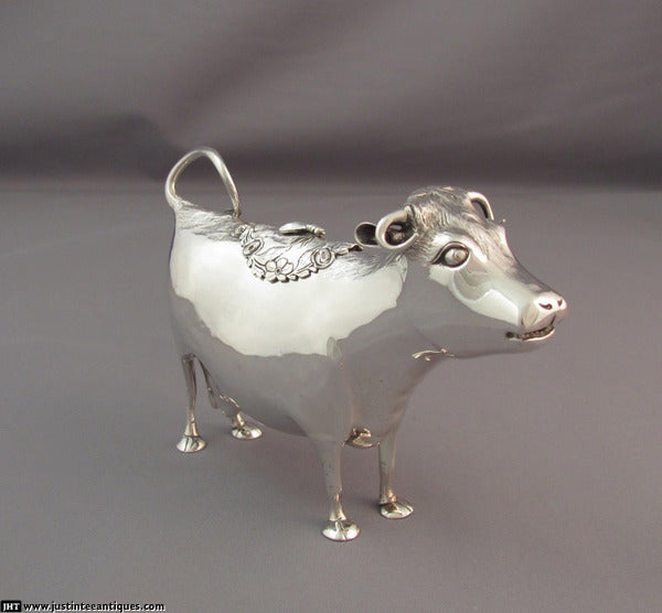 George III Silver Cow Creamer - JH Tee Antiques
