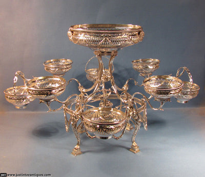 Large George III Silver Epergne - JH Tee Antiques