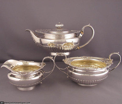Regency Silver Tea Set - JH Tee Antiques