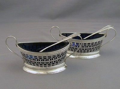 Pair of Dutch Silver Open Salts - JH Tee Antiques