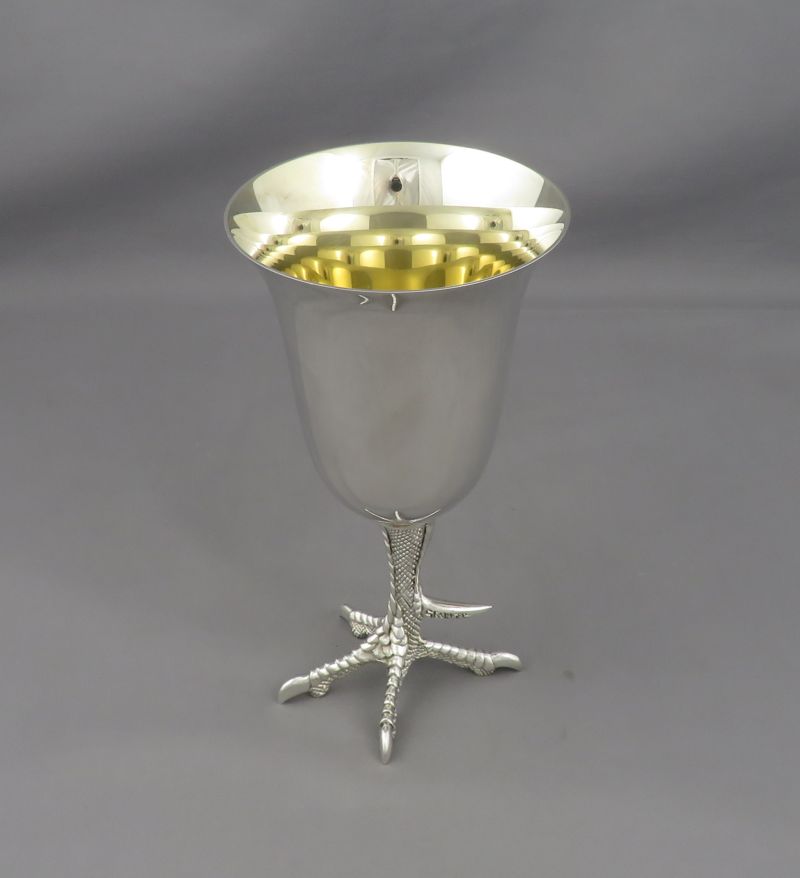 American Sterling Silver Gamecock Goblet - JH Tee Antiques