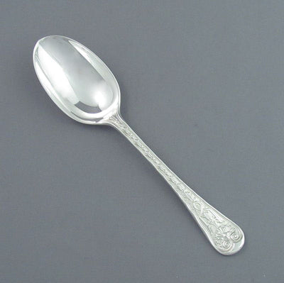 Elizabethan Pattern Silver Dessert Spoon - JH Tee Antiques