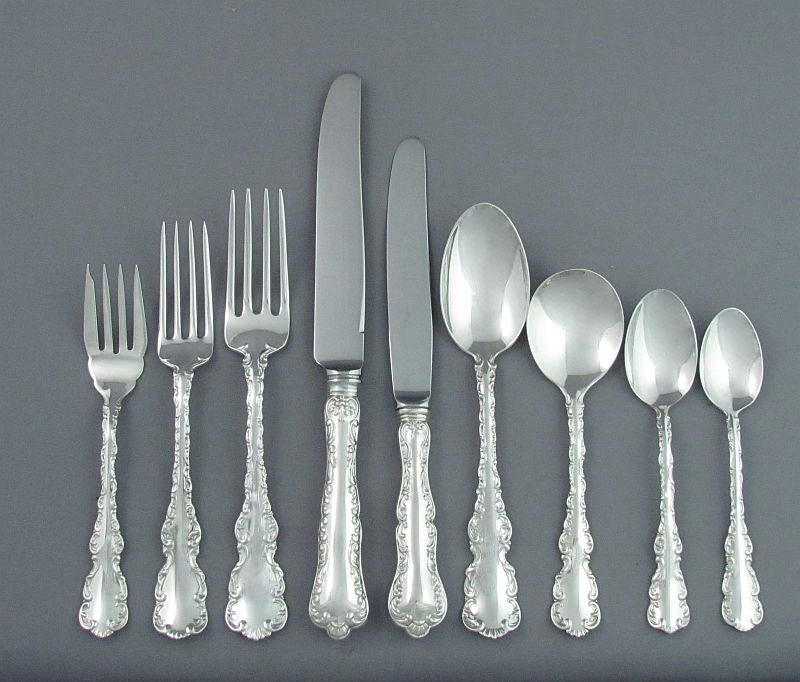 Birks Sterling Silver Louis XV Pattern Flatware Dinner Set
