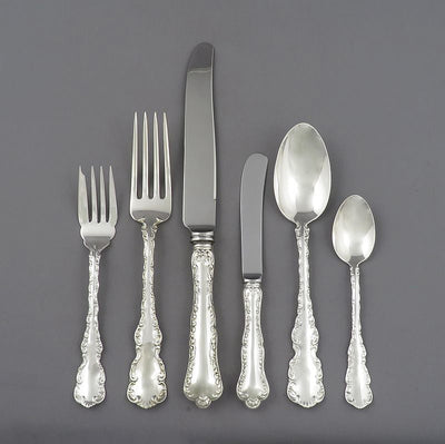 Birks Sterling Louis XV Flatware Set for 8 - JH Tee Antiques