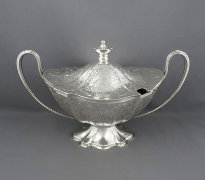 George V Sterling Silver Soup Tureen - JH Tee Antiques