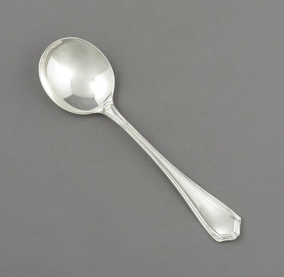 Birks Georgian Plain Pattern Silver Large Soup Spoon - JH Tee Antiques