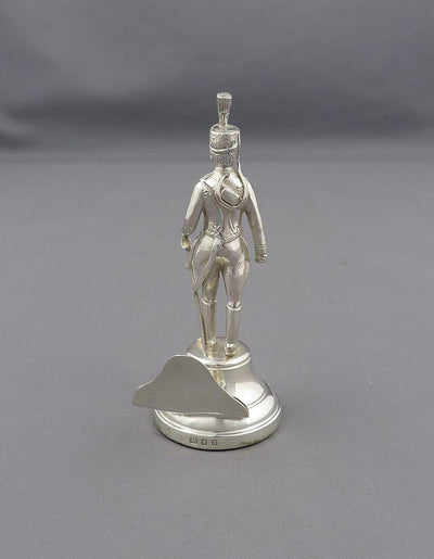English Sterling Silver Military Soldier Menu Holders - JH Tee Antiques