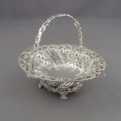 Rococo Style Sterling Silver Basket - JH Tee Antiques
