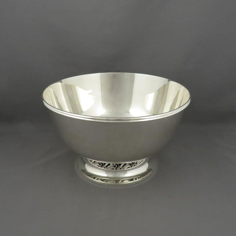 Modernist Sterling Silver Centerpiece Bowl - JH Tee Antiques
