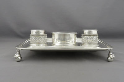 Victorian Sterling Silver Inkstand - JH Tee Antiques