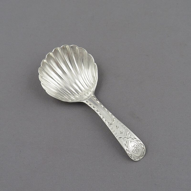 George III Silver Tea Caddy Spoon - JH Tee Antiques
