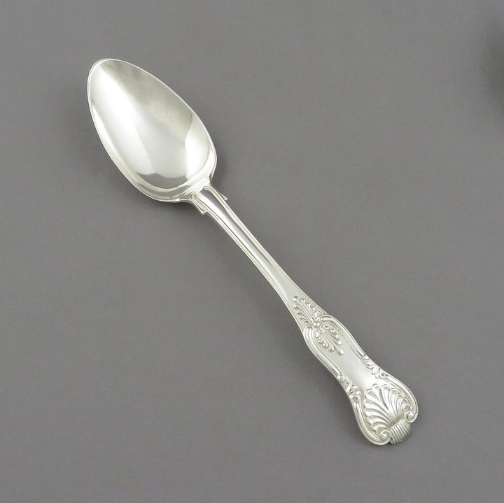 6 Kings Pattern Sterling Silver Dessert Spoons - JH Tee Antiques