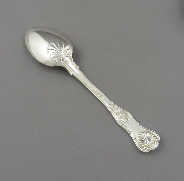 6 Kings Pattern Sterling Silver Dessert Spoons - JH Tee Antiques