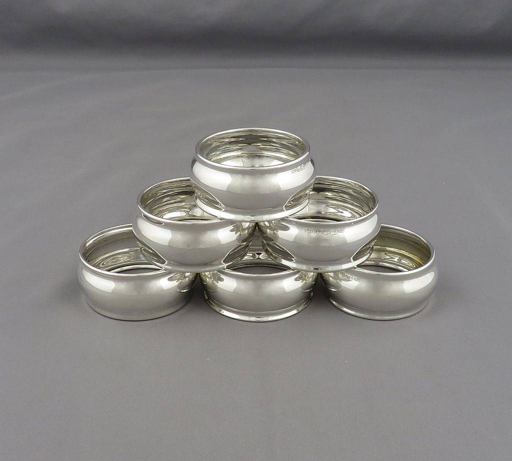 6 American Sterling Silver Napkin Rings
