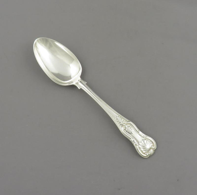 8 Kings Pattern Sterling Silver Dessert Spoons - JH Tee Antiques