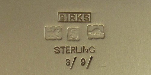 Birks sterling silver mark with beaver