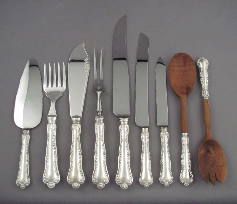 Birks sterling silver flatware serving pieces Louis XV