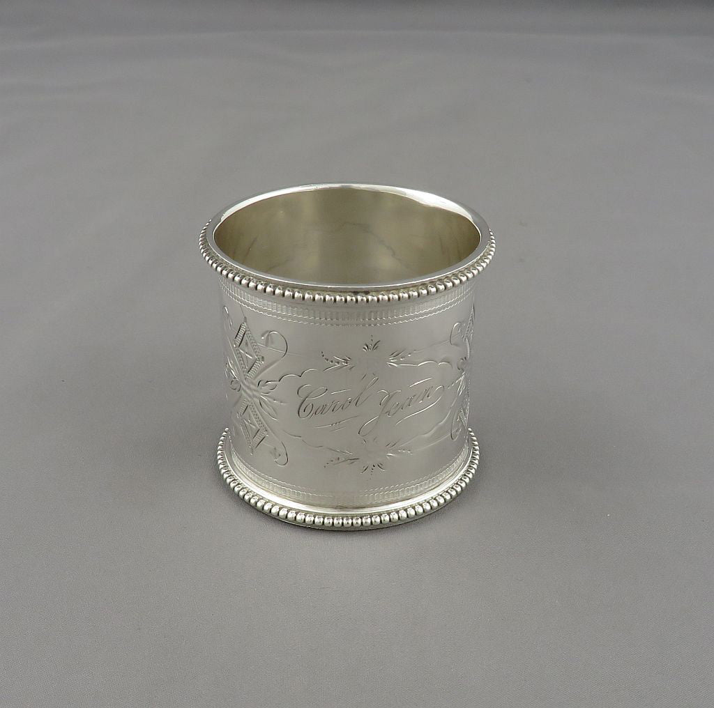 Sterling Silver Napkin Ring - JH Tee Antiques
