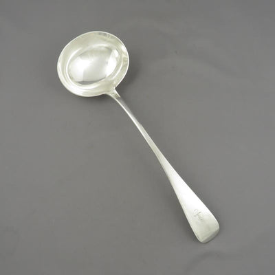 Edward VII Old English Sterling Soup Ladle - JH Tee Antiques