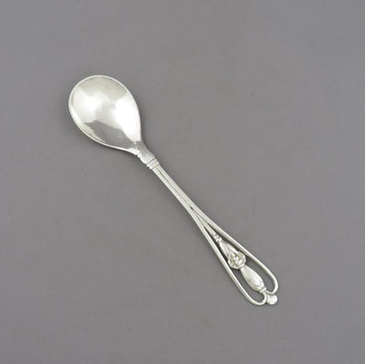 Georg Jensen Silver Condiment Spoon - JH Tee Antiques