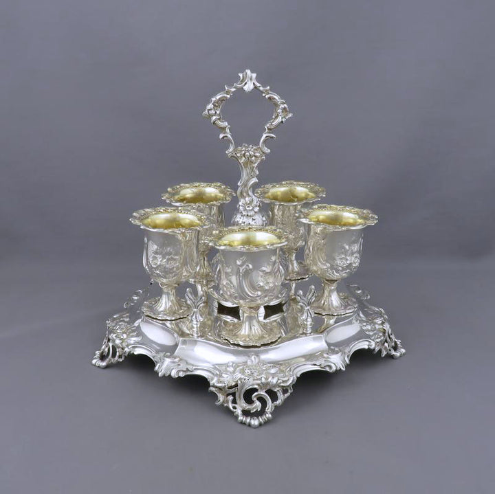 Victorian Sterling Silver Egg Cruet - JH Tee Antiques