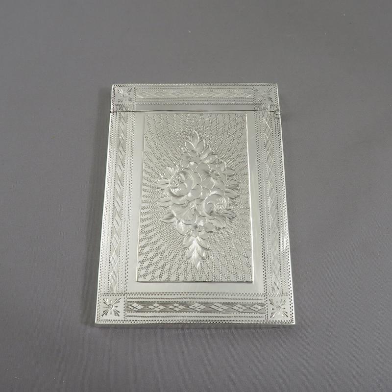 Victorian Sterling Silver Card Case - JH Tee Antiques