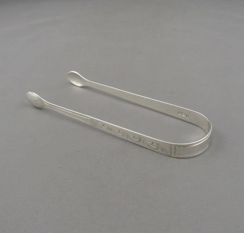 George III Sterling Silver Sugar Tongs - JH Tee Antiques