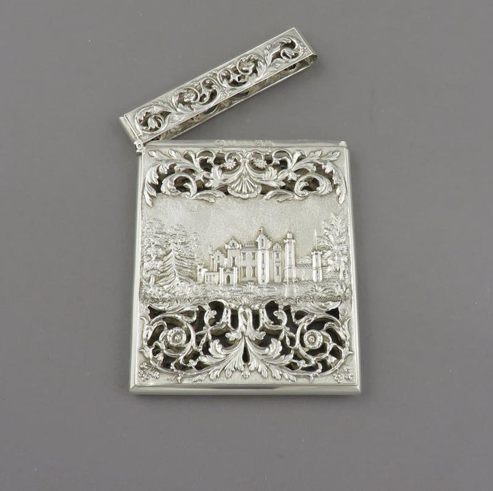 Victorian Double-Side Castle Top Card Case - JH Tee Antiques