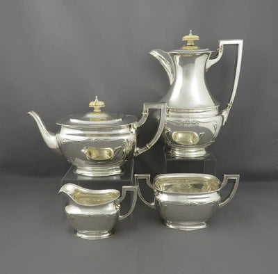 Art Nouveau Silver Tea Set - JH Tee Antiques