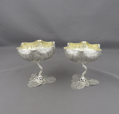 Pair of Indian Silver Bon Bon Dishes - JH Tee Antiques