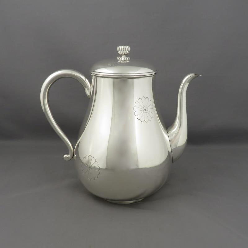 Large Antique Japanese Silver Teapot - JH Tee Antiques