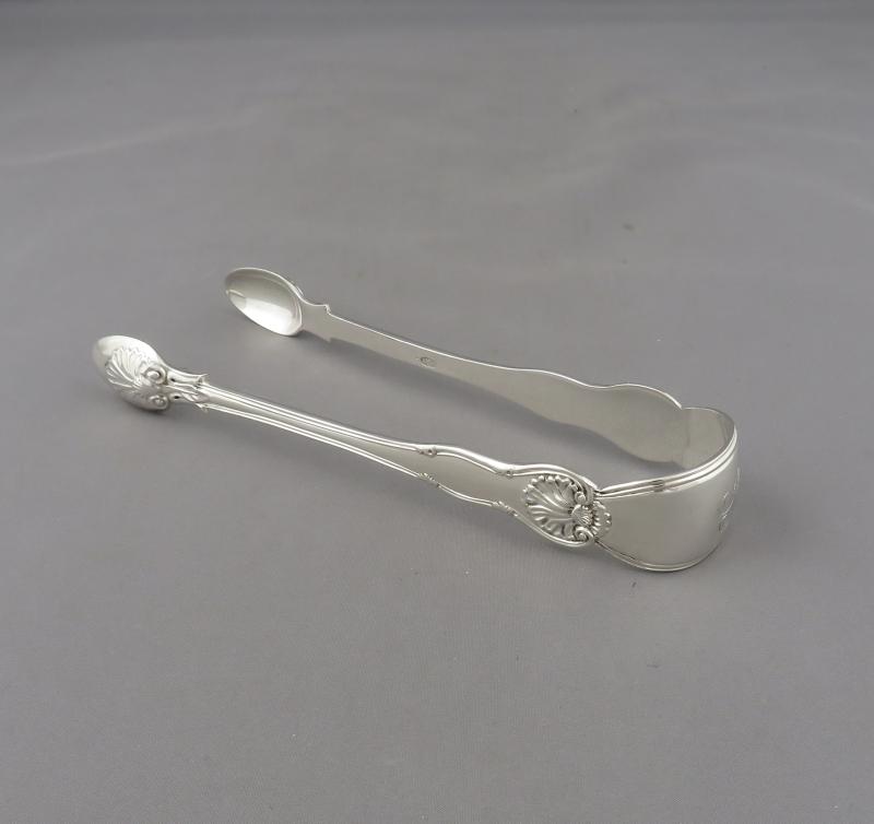 Kings Husk Silver Sugar Tongs - JH Tee Antiques