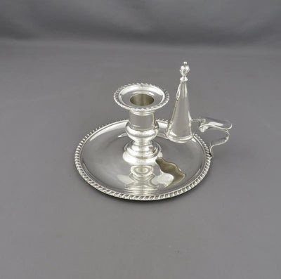 Victorian Sterling Silver Chamberstick - JH Tee Antiques