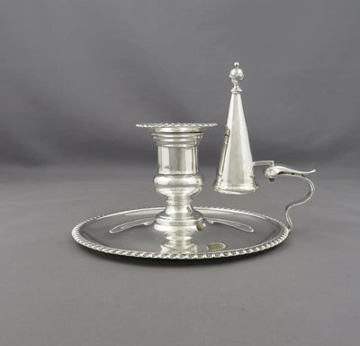 Victorian Sterling Silver Chamberstick - JH Tee Antiques