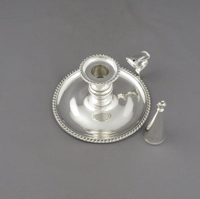 Victorian Sterling Silver Chamberstick - JH Tee Antiques