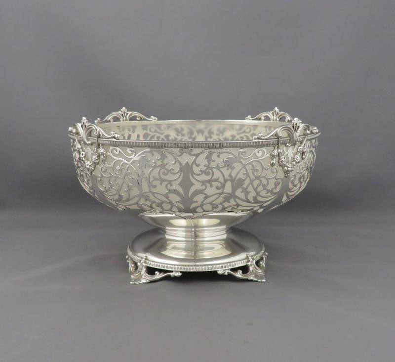George V Sterling Silver Serving Bowl - JH Tee Antiques