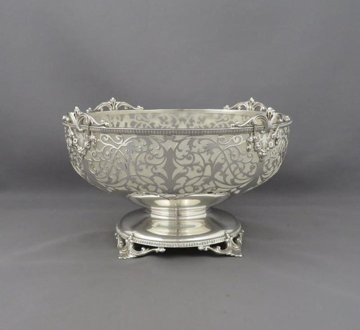 George V Sterling Silver Serving Bowl - JH Tee Antiques