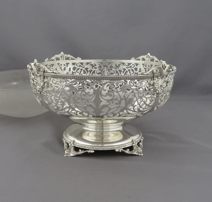 George V Sterling Silver Serving Bowl - JH Tee Antiques