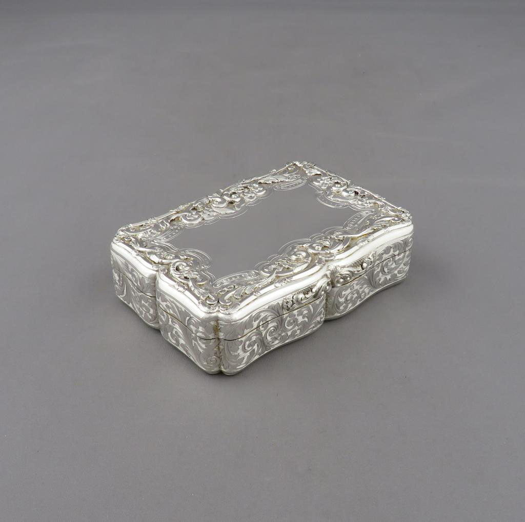 Nathaniel Mills Silver Table Snuff Box - JH Tee Antiques