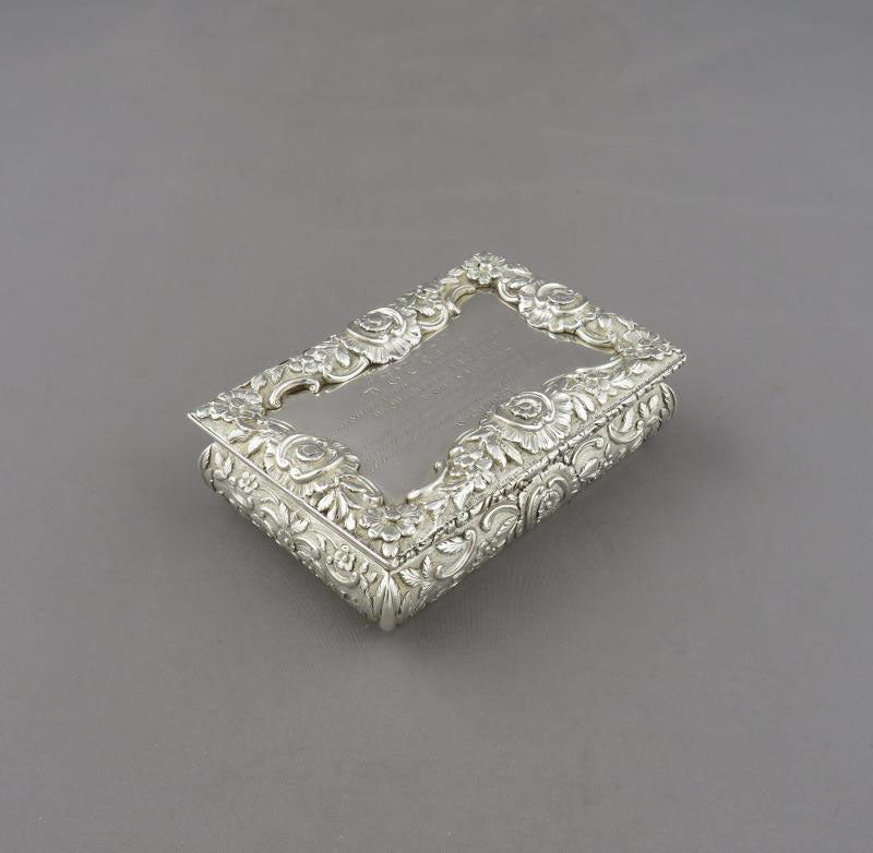 Nathaniel Mills Silver Table Snuff Box - JH Tee Antiques