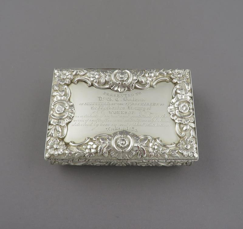 Nathaniel Mills Silver Table Snuff Box - JH Tee Antiques