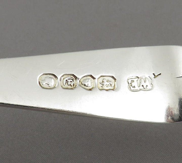 8 Victorian Sterling Silver Dessert Spoons - JH Tee Antiques